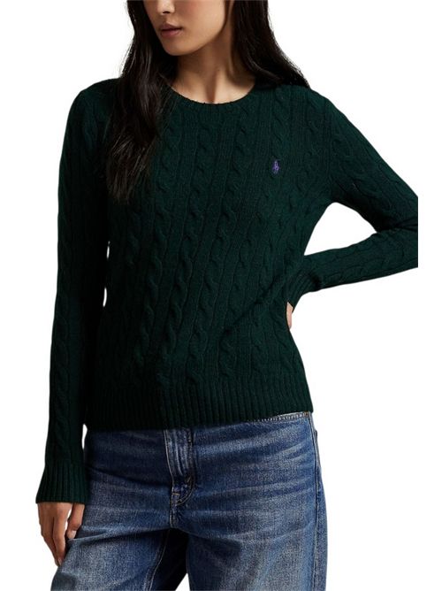 girocollo donna a trecce verde Ralph Lauren | 211971865009
